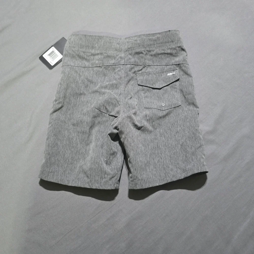 Hurley Board Shorts Boys Size 7 Black Heather Grey Swim Trunks 882522-K08